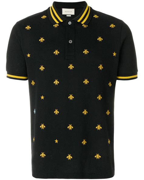 gucci mens polo shirts|gucci bee embroidered polo shirt.